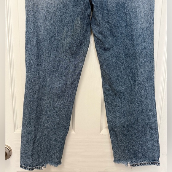 PacSun Women’s Blue High Rise Straight Distressed Button Fly Jeans Size 25 - Picture 6 of 11